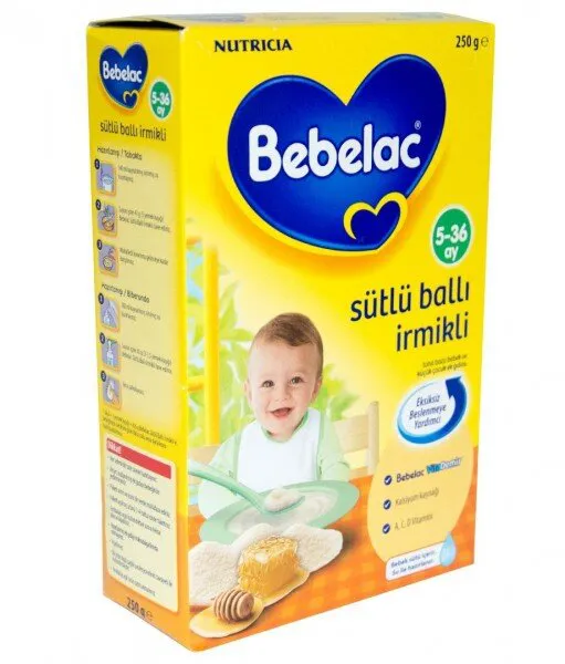 Bebelac Sütlü Ballı İrmikli 250 gr Kaşık Mama