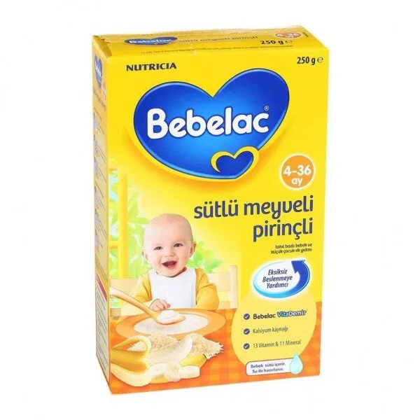 Bebelac Sütlü Meyveli Pirinçli 250 gr Kaşık Mama