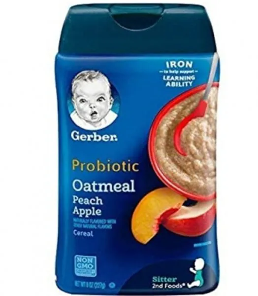 Gerber Baby Probiotic Oatmeal and Peach Apple 227 gr Kaşık Mama