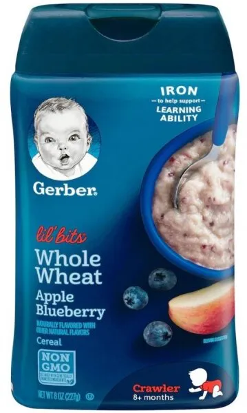 Gerber Baby Yulaf Ezmesi Mama Apple Blueberry 8 oz 227 gr Kaşık Mama