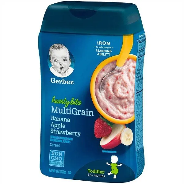 Gerber Baby Yulaf Ezmesi Mama Banana Apple Strawberry 8 oz 227 gr Kaşık Mama