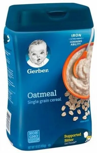 Gerber Baby Yulaf Ezmesi Tek Tahıl 16 oz 454 gr 454 gr Kaşık Mama