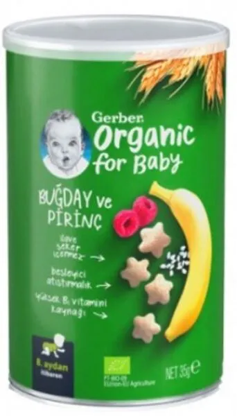 Gerber Organik Pirinçli Buğdaylı Muzlu 35 gr Gıda Takviyesi