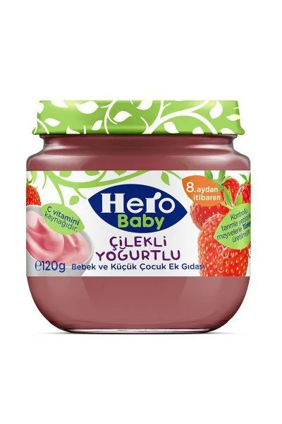 Hero Baby Çilekli Yoğurtlu 120 gr Kavanoz Mama