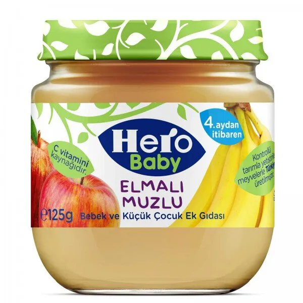 Hero Baby Elmalı Muzlu 125 gr Kavanoz Mama