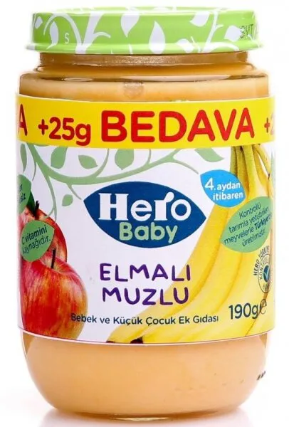 Hero Baby Elmalı Muzlu 190 gr Kavanoz Mama