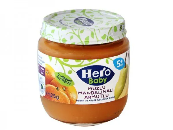 Hero Baby Muzlu Mandalinalı Armutlu 125 gr Kavanoz Mama