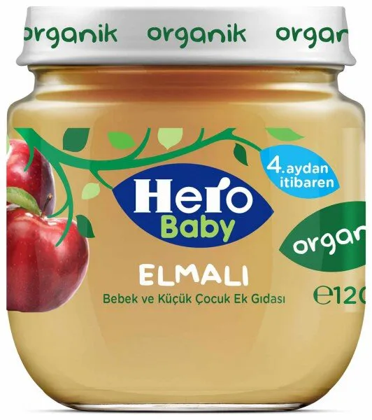 Hero Baby Organik Elmalı 120 gr Kavanoz Mama