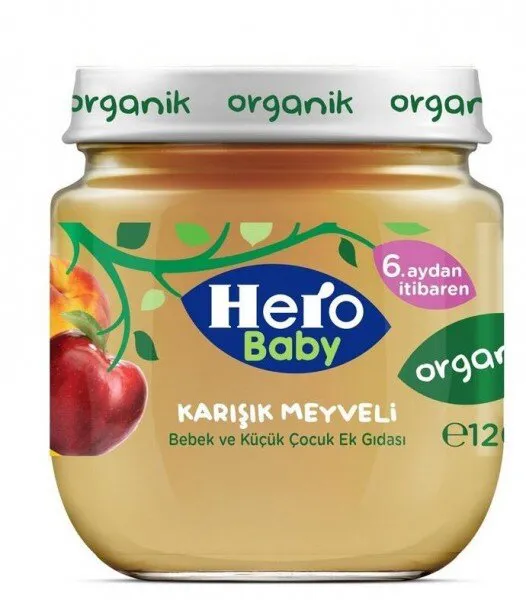 Hero Baby Organik Karışık Meyveli 120 gr Kavanoz Mama