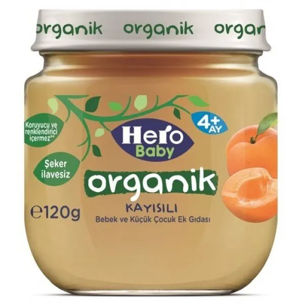 Hero Baby Organik Kayısılı 120 gr Kavanoz Mama