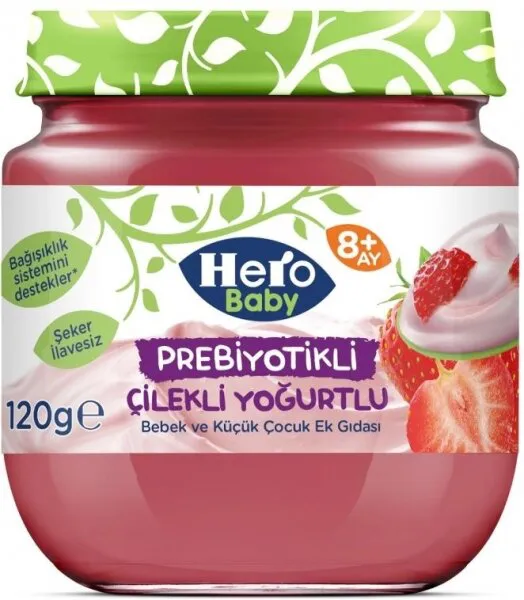 Hero Baby Prebiyotikli Çilekli Yoğurtlu Kavanoz Mama