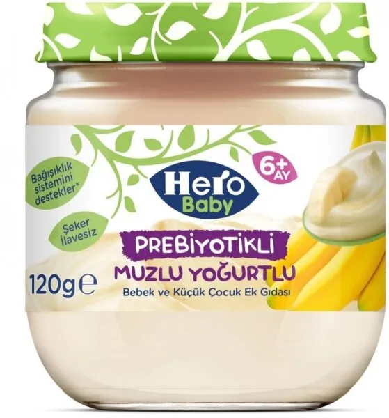 Hero Baby Prebiyotikli Muzlu Yoğurtlu Kavanoz Mama