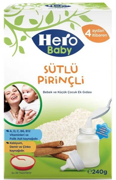 Hero Baby Sütlü Pirinçli 240 gr 240 gr Kaşık Mama