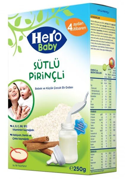 Hero Baby Sütlü Pirinçli 250 gr 250 gr Kaşık Mama