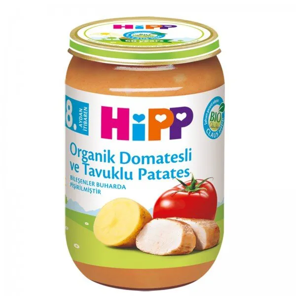 Hipp Organik Domatesli ve Tavuklu Patates 220 gr Kavanoz Mama