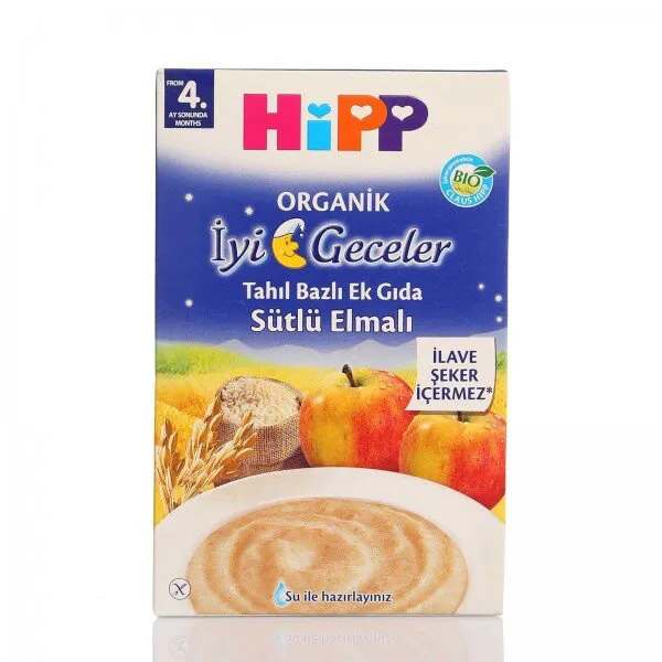 Hipp Organik Gece Sütlü Elmalı 250 gr Kaşık Mama