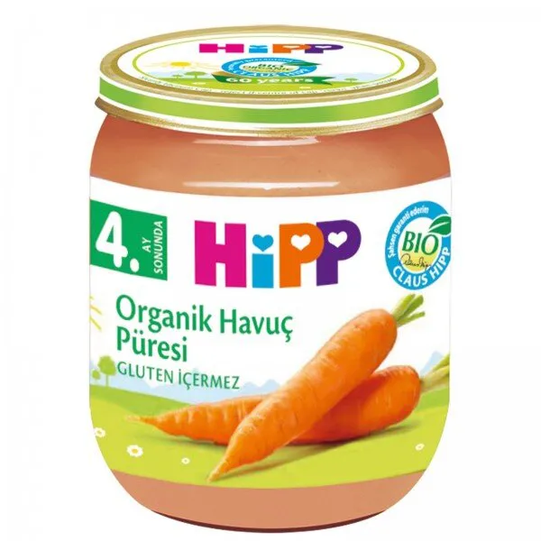 Hipp Organik Havuç Püresi 125 gr Kavanoz Mama