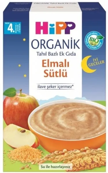 HİPP Organik Tahıl Bazlı Elmalı Sütlü Ek Gıda 250 gr Kaşık Mama