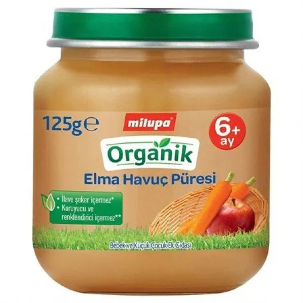 Milupa Elma Havuç Püresi 125 gr Kavanoz Mama