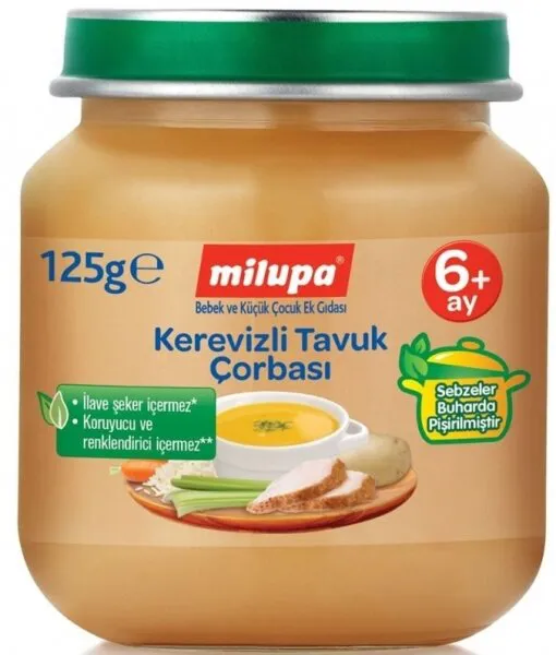 Milupa Kerevizli Tavuk Çorbası 125 gr Kavanoz Mama