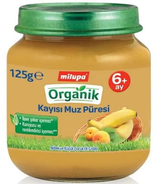 Milupa Organik Kayısı Muz 125 gr Kavanoz Mama