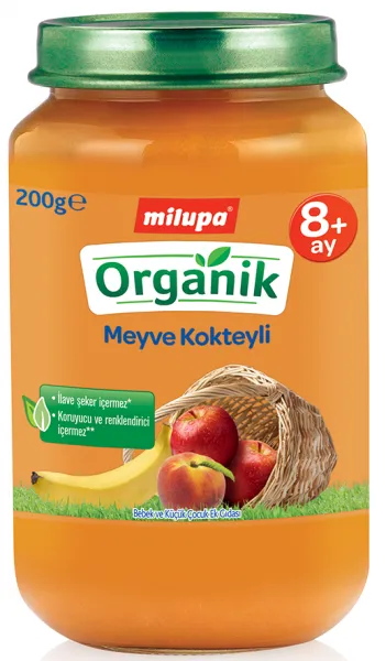 Milupa Organik Meyve Kokteyli 200 gr Kavanoz Mama