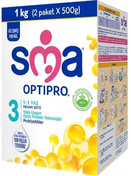 SMA 3 Numara Optipro 1000 gr 1000 gr Devam Sütü