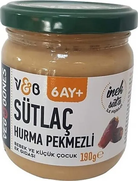 Veg & Bones Hurma Pekmezli Sütlaç 190 gr Kavanoz Mama