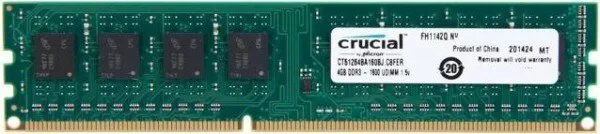 Crucial CT51264BA160BJ 4 GB 1600 MHz DDR3 Ram
