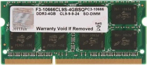G.Skill Standard (F3-10666CL9S-8GBSQ) 8 GB 1333 MHz DDR3 Ram