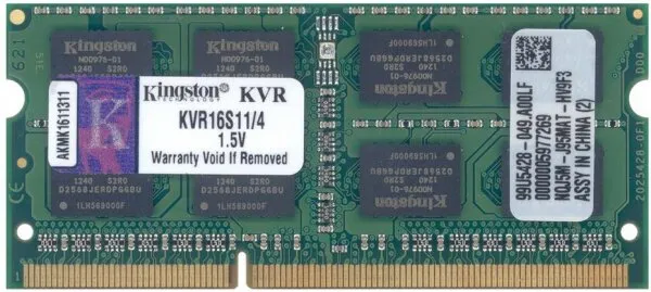 Kingston ValueRAM (KVR16S11/4) 4 GB 1600 MHz DDR3 Ram