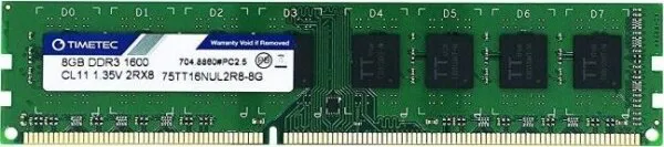 Timetec 75TT16NUL2R8-8G 8 GB 1600 MHz DDR3 Ram