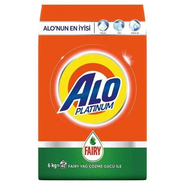 Alo Platinum Fairy Etkili Toz Çamaşır Deterjanı Beyazlar 6 kg Deterjan