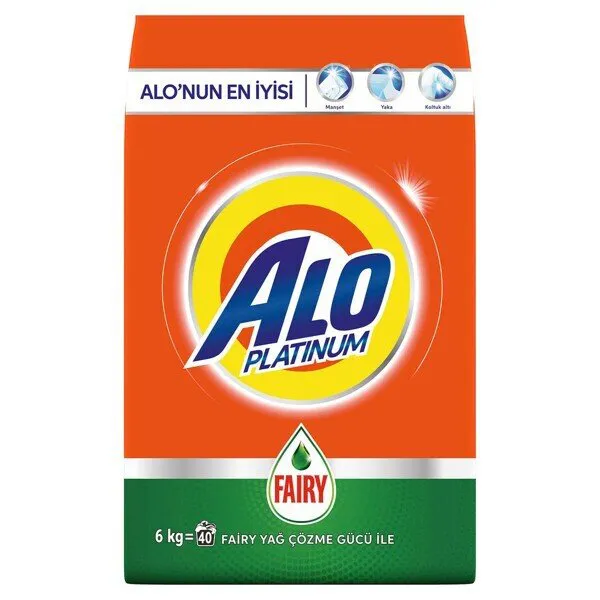 Alo Platinum Fairy Etkili Toz Çamaşır Deterjanı Rekliler 6 kg Deterjan