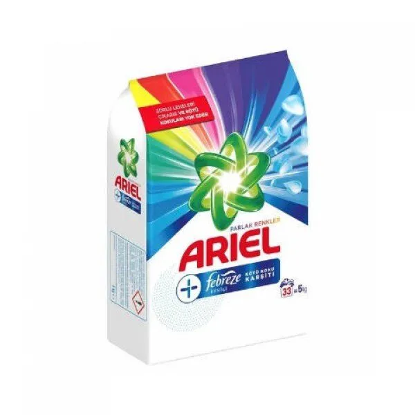Ariel Plus Toz Çamaşır Deterjanı Febreze Etkili Parlak Renkler 5 kg Deterjan