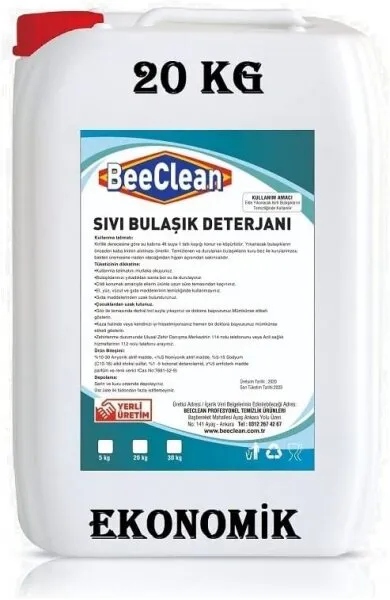 BeeClean Sıvı Bulaşık Deterjanı 20 kg Deterjan