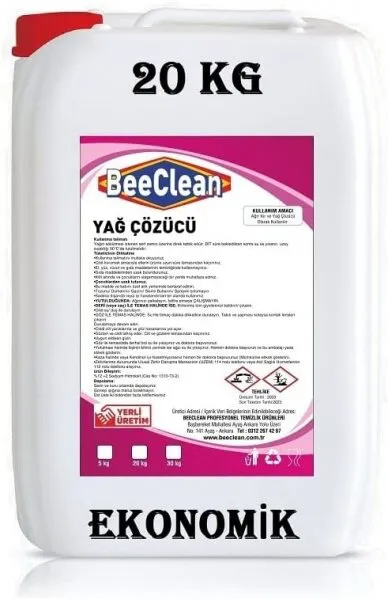 BeeClean Yağ Çözücü 20 kg Deterjan