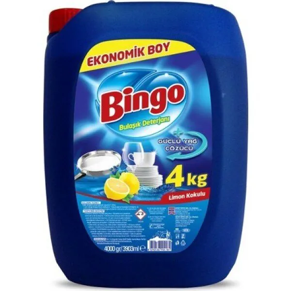 Bingo Limon Kokulu Sıvı Bulaşık Deterjanı 4 kg Deterjan