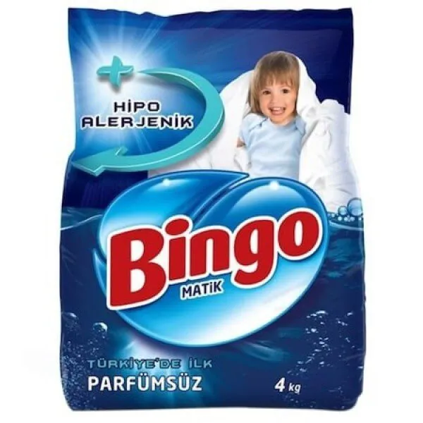 Bingo Matik Parfümsüz Toz Çamaşır Deterjanı 4 kg Deterjan