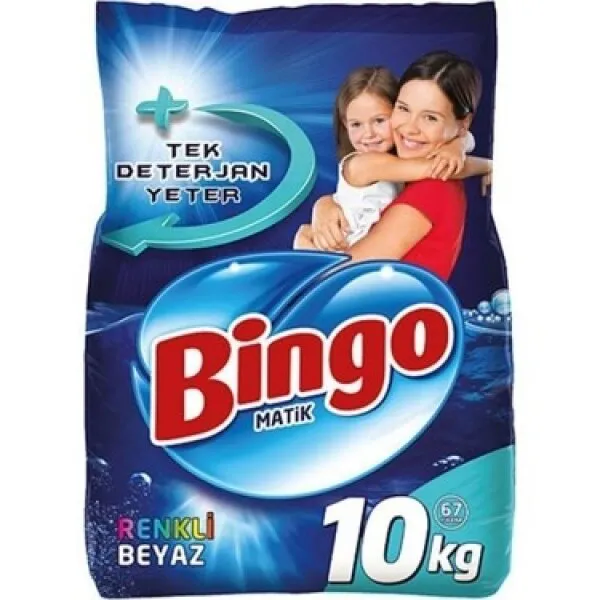 Bingo Matik Renkli Beyaz Toz Çamaşır Deterjanı 10 kg Deterjan