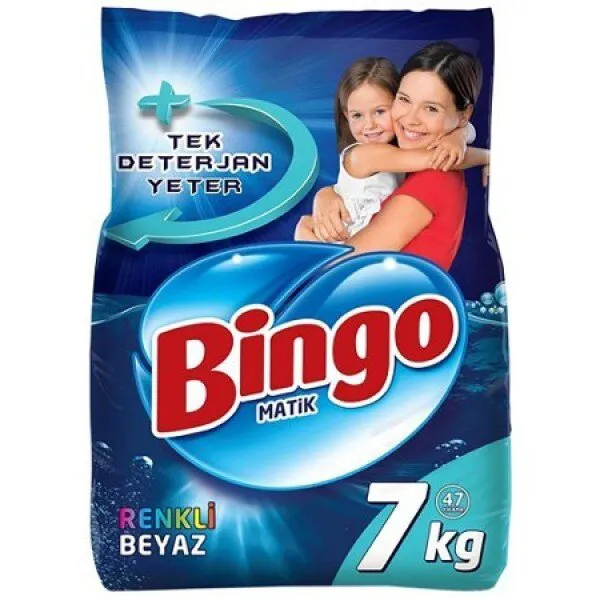 Bingo Matik Renkli Beyaz Toz Çamaşır Deterjanı 7 kg Deterjan