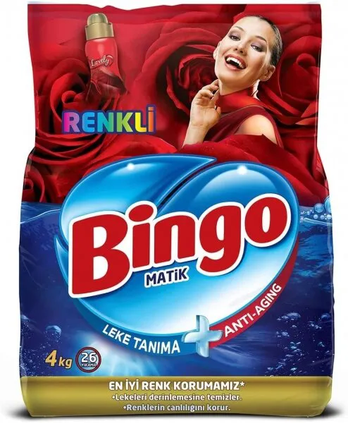 Bingo Matik Renkli Toz Çamaşır Deterjanı 4 kg Deterjan