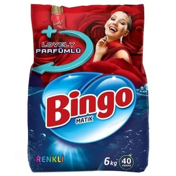 Bingo Matik Renkli Toz Çamaşır Deterjanı 6 kg Deterjan