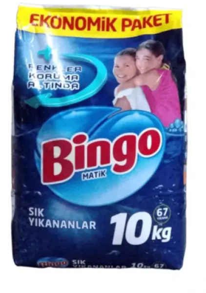 Bingo Matik Sık Yıkananlar Toz Çamaşır Deterjanı 10 kg Deterjan