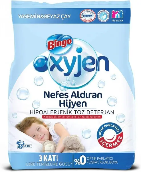 Bingo Oxyjen Nefes Aldıran Hijyen Toz Çamaşır Deterjanı 5 kg Deterjan