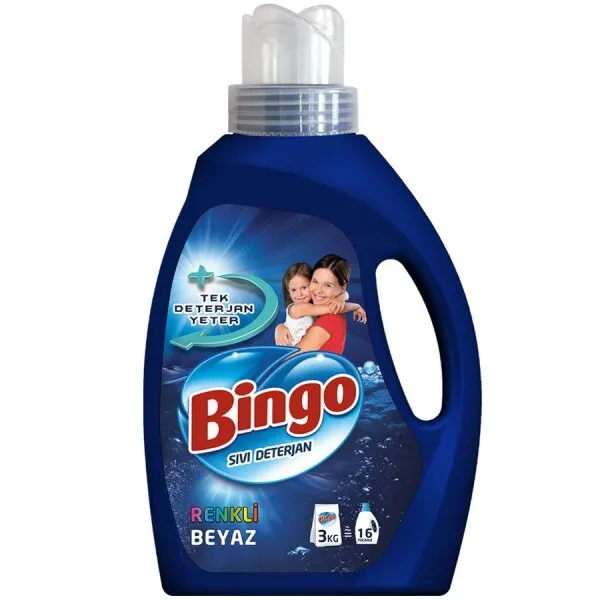 Bingo Renkli Beyaz Sıvı Deterjan 15 Yıkama Deterjan