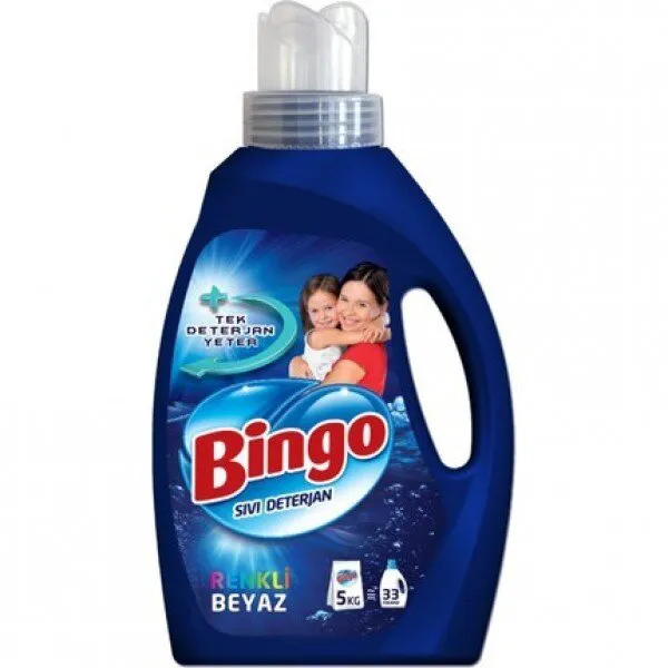 Bingo Renkli Beyaz Sıvı Deterjan 33 Yıkama Deterjan