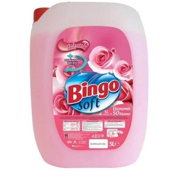 Bingo Soft Gülpembe Yumuşatıcı 50 Yıkama Deterjan