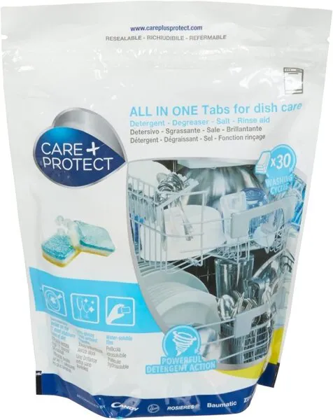 Care+Protect Hepsi Bir Arada Bulaşık Makinesi Deterjanı 30 Adet Deterjan