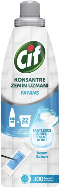 Cif Konsantre Zemin Uzmanı Fayans Beyaz Sabun 895 ml Deterjan